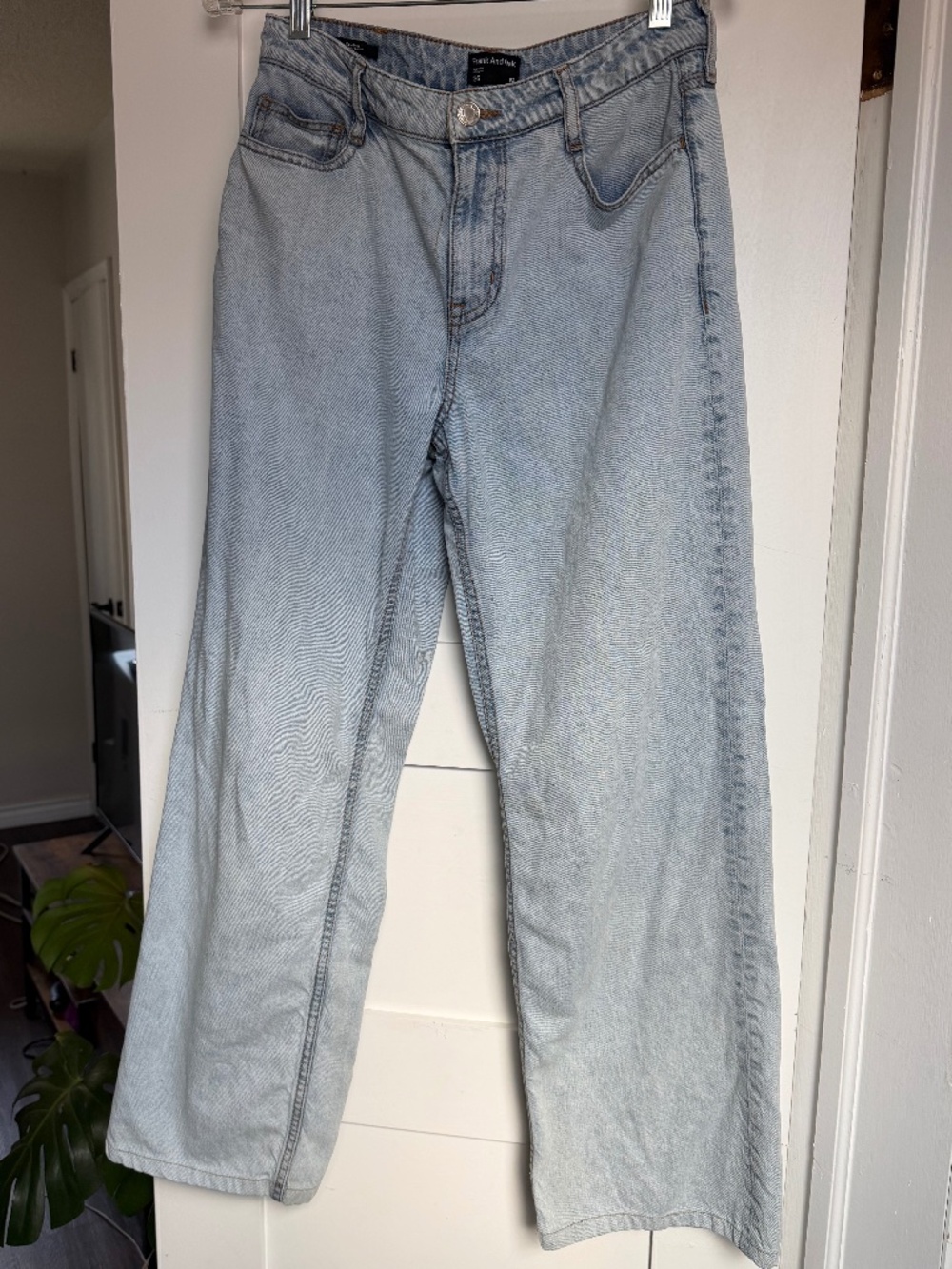 Frank And Oak Courtney Loose Light Wash Wide Leg Jeans Size 26